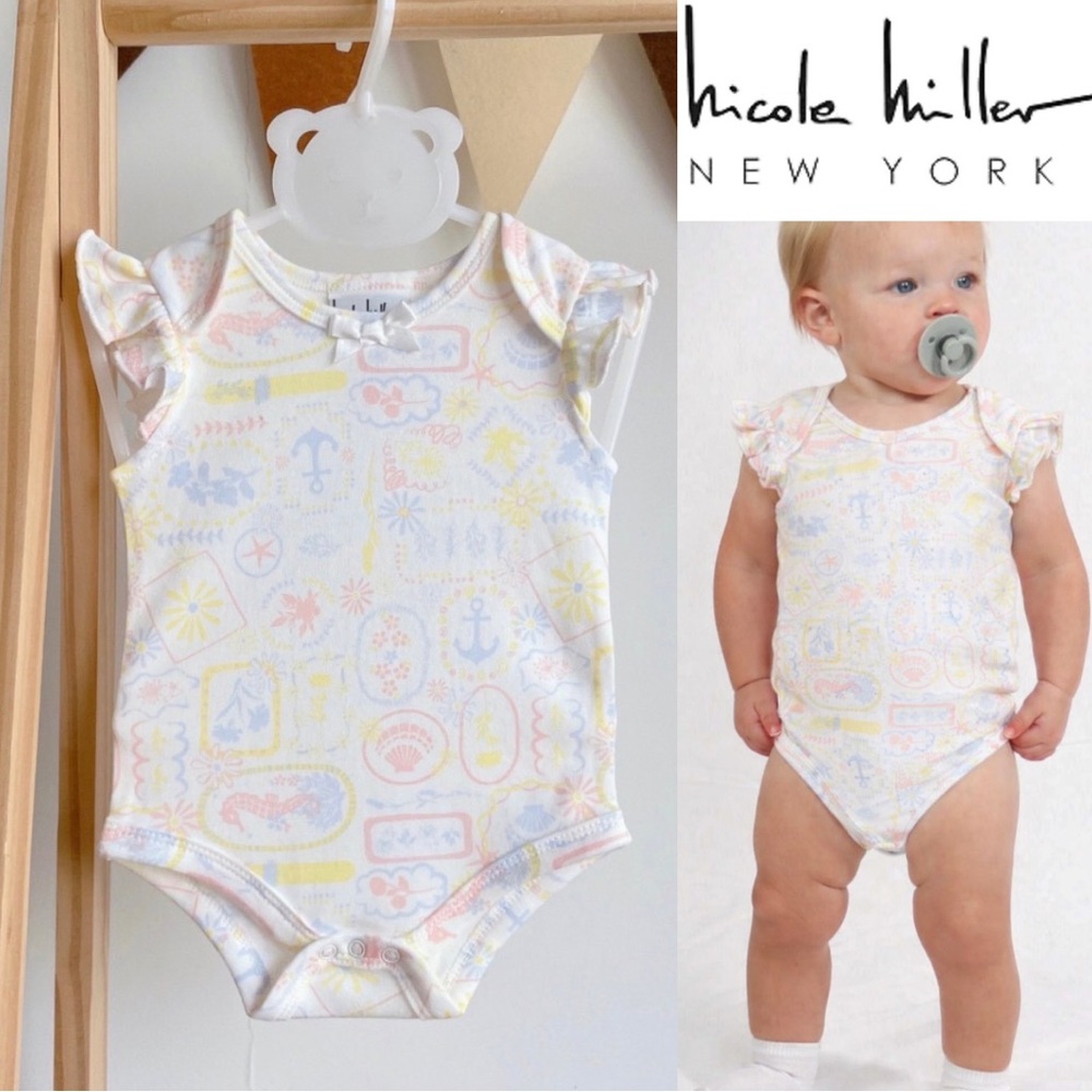 Nicole Miller Pastel Patterned One Piece Baby Girl’s 0-3 Months